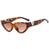 Солнцезащитные очки роскошные винтажные кошки Eyt Women 2023 Fashion V -дизайнер Cateye Sun Glasses