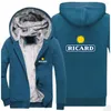 Männer Hoodies 2023 Druck RICARD Mode Winter Verdickt Warme Hohe Qualität Casual Fleece Langarm Zipper Jacke Mantel