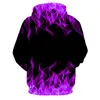 Mens Hoodies Sweatshirts Colorful Purple Flame Hoodie 3D Sweatshirt Menwomen Hooded Autumn and Winter Funny Coat Mens Clothing Jacket Hoodies 230728