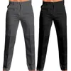 Pantalon Homme 2023 Col Debout Poche Casual Lin Gris Solide Grande Taille Street Wear