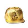 Trendig PU Crocodile Skin Hip Hop Cap för män Kvinnor Rap Snap Back Letter Flat Baseball Bonnet Homme Gold Dad Trucker Hat