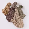 Scarves Cross-Border Arrival Women's Soft Solid Color Elastic Breathable Crumpled Jersey Pleated Toe Cap Scarf Veil