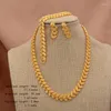 Collier boucles d'oreilles ensemble Dubai couleur or pour femmes hommes mariée luxe mariage africain 24K plaqué bijoux cadeau