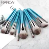 Makeup Tools Rancai Brushes Set 13st med läderväska Foundation Powder Blush Eyeshadow Eyebrow Brush Soft Hair Cosmetic Tool 230728