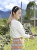 Abbigliamento tibetano migliorato Camicetta e gonna con colletto alla coreana da donna Abito di tendenza tibetano Stile cineseria Manica lunga Primavera Autunno Abbigliamento