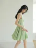 Sıradan elbiseler tasarım duygusu küçük baharat kız kabarık etek kısa kadınlar 2023 yaz A-line sapan elbise
