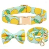 Dog Collars Small Collar With Bowknot Cute Bowtie Puppy Nylon Flower Fruit Print For Medium Dogs Chihuahua Necklace