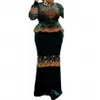 ملابس عرقية مخملية خريف شتاء أفريقيا مسلم طويل الفستان الفستان عالي الجودة أزياء الفساتين الأفريقية للنساء 282F
