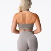 Damen-Trainingsanzüge NVGTN Limitless Ribbed Seamless Neckholder-BH Damen-Sport-BHs mit offenem Rücken Rückenfrei Yoga-Workout unter Oberteilen Fitness GYM Active Wear 230729