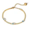 Charm Armbanden Mafisar 316L Roestvrij Staal Blue Eye Armband Voor Vrouwen Roestvrij Goud Kleur Meisjes Pols Sieraden Bruiloft Geschenken