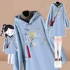 Kvinnors hoodies National Tide Chinese Style Temperament Harajuku Spring Elements Sweatshirt Dress Cheongsam Vestidos