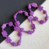 Оптовая оптовая фиолетовая слюна натуральный кристаллический браслет резные цветочные бусины
