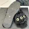 有名なデザイナーMohair Four-Leaf Clover Fluffy Slippers Slipter on Sandal