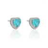 Boucles d'oreilles pendantes Paraiba Love 925 trésor coloré émeraude coeur de pêche bijoux de commerce électronique transfrontalier petit frais