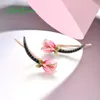 Ear Cuff SANTUZZA Real 925 Pendientes de plata esterlina para mujer Sparkling Black Spinel Tulip Flower Pierce Charming Fine Jewelry Esmalte 230728