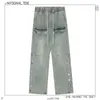 Kenvibe Quality High Street Buckle rock revival Jeans Straight Tube Pants Summer New