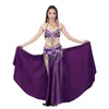 Sahne Giyim Stili Göbek Dans Kostümü S/M/L 3pcs Brabeltskirt Seksi Dans Eden Kadın Giysileri Set Bellydance VL-N55