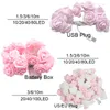 Corde a batteria/USB Fata LED Fiore di rosa Stringa di luce San Valentino Festone di nozze Lampada ghirlanda per la decorazione della stanza della festa di Natale