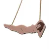 Nouveaux bijoux de mode femme nue pendentif collier pour femmes pull acrylique Chain275W