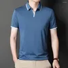 Men's Polos 2023 Summer Scissor Collar Polo Bright Colored T-shirt Shirt Office Plus Size Men Fashion Brand Clothing 4XL