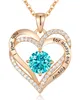 CDE Forever Love Heart Pendant Halsband för kvinnor 925 Sterling Silver med Birthstone Zirconia, smycken gåva för kvinnor mamma flickvän flickor hennes d43246