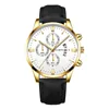 Horloges Luxe Gouden Horloge Voor Heren Sport Roestvrij Staal Quartz Kalender Zakelijke Horloges Man Lederen Klok Relogio Masculino