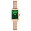 Montre à cadran vert doux et coloré Simple Temperament Womens Watch Quartz Stundents Montres Rectangle Delicate Girls Montres-bracelets 293M