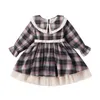 Girl Dresses Baby Boys Christmas Outfit Long Sleeve Plaid Romper With Bowtie Gentleman Jumpsuit Kids Xmas Clothes