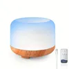 1pc Essential Oil Wood Diffuser Humidifier With 7 Colors Lights 2 Mist Mode Waterless Auto Off For Home Office Room