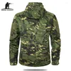 Men's Jackets MEGE Military Camouflage Fleece Tactical Jacket Men Waterproof Softshell Windbreaker Winter Army Hooded Coat Hunt Clothes