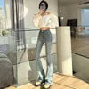 Jeans femme 2023 printemps Vintage coréen taille haute décontracté élastique corne polyvalent mince
