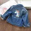 Giacche Ragazze Primavera Autunno Cappotti di jeans Bambini Cartone animato Unicorno Capispalla Bambini Moda Ricamo Abbigliamento 2 8 anni 230728