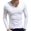 Ternos masculinos NO.2 A2261 1pc Moda Clássica Camiseta Manga Longa Para Homens Fitness T-shirts Slim Fit Designer Sólidos Tops