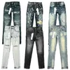 Designer Lila Jeans Marke Mode Herren Jean Distressed Motorrad Biker Rock Skinny Slim Ripped Loch Brief Top Qualität Hip Hop Denim Hosen G1GP