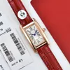 New Lady Watch Mujer caja de oro rosa reloj de esfera blanca Movimiento de cuarzo relojes de vestir correa de cuero 08-3299k
