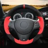 For BMW M3 2009-2013 E92 Car Steering Wheel Cover Black Red Suede Leather264b