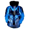 Mężczyzn Bluzy Bluzy wiosna i jesień Junior Wolf Hoodie Fashion 3D Print Lose Streetwear Funny Animal Street Hip Hop Bluza 230728