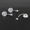 Navel Bell Button Rings Belly button ring real 925 sterling silver prong 10mm zircon clear stone body jewelry navel piercing 230729