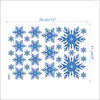 Autocollants muraux beaux flocons de neige bleus pour le Festival de noël décoration de la maison bricolage Art Mural de noël affiches en Pvc décalcomanies de fenêtre