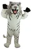 Halloween High quality WHITE TIGER Mascot Costume Cartoon Fancy Dress fast shipping Adult Size