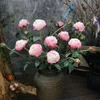 Kwiaty dekoracyjne 5pcs retro europejski grillowany jedwabny bukiet sztuczny kwiat na wesele dom w domu dekoracja walentynkowe prezent
