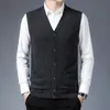 Men's Sweaters Man 100 Pure Wool Cardigan Casual Buttons Up Cashmere Sweater Sleeveless Knitwear Male Knit Coat 230728