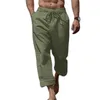 Men's Pants Long Trousers Soft Breathable Drawstring Waist With Pockets Comfortable Casual Homewear For A Stylish Look