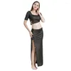 Bühne Tragen Sexy Bauchtanz Kostüme Set Bollywood Kostüm Kleid Frauen Tanzen Kleidung Praxis