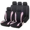 Car Seat Covers Universal Cover 5 Sports Polyester Full Set Plain Fabric Bicolor Stylish Accessoriess