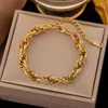 Ketten Sita 316L Edelstahl Gold Farbe Mode grobe Kette Halskette Armband für Frauen exquisite Handgelenk Schmuck Geschenk