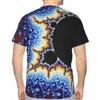 Camisetas Masculinas Antena de Satélite Mandelbrot Conjunto Casual Poliéster Camiseta Criativa Confortável Camisa Fina Masculina Exclusiva