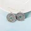 Boucles d'oreilles créoles MeibaPJ réel S925 en argent Sterling Style bohème Antique femmes ronde mode atmosphère exquis cadeau bijoux