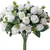 Декоративные цветы имитируют букет 11 маленьких роз в эвкалиптовом свадебном украшении домашний декор пластик искусственный цветок эль -вечеринка праздничный