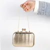 Borse da sera Borsa di design oro Piccole pochette da donna di lusso Borse estive Elegante PU Glittering Fancy Cross Body Mujer Wallet 230728